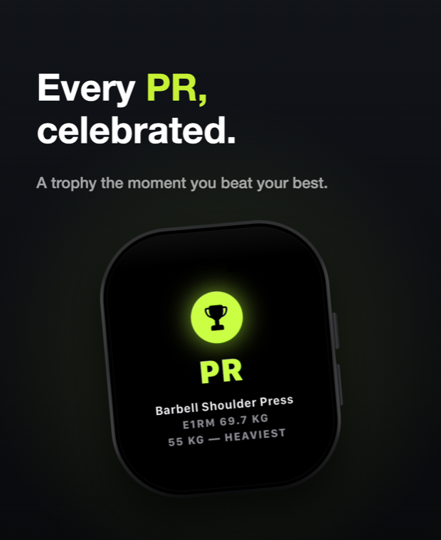 Personal record celebration on Apple Watch